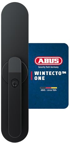 ABUS Fensterantrieb WINTECTO One – Smarter Fenstergriff für Fenster, Balkon- und Terrassentür – mit Alarmfunktion – einfache Montage ohne Bohren – Schwarz, gleichschließend (AL0089)