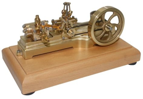 Modell Einer Dampfmaschine Horizontal 1-Zylinder Externer Verbrennungsmotor Stirling Motor Modell, Pädagogisches Spielzeug für Technikbegeisterte