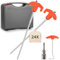 YAOBLUESEA 24Pcs Schraubheringe Zelt-Heringe aus Stahl Camping Zeltheringe Set mit Aufbewahrungsbox 25CM Heringe Erdnägel Stabil Mit Camping Heringe Zieher Sechskantbohrer für harten Boden Wald Gras