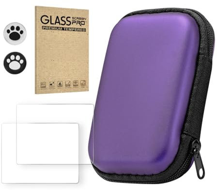 FUXIU Schutzhülle für Spielekonsole und Temper Folie für R36S/R35S/RGB20S, vollständiger Schutz, Tragetasche für Spielekonsole und Zubehör