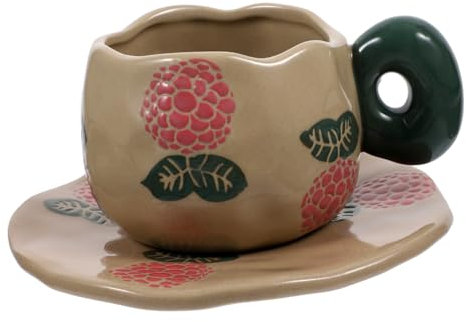 Amosfun Luxuriöses Finnisches Keramik-tasse-untertassen-set Entzückende Teetassen Dekorative Wassertasse Für Die Küche