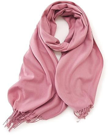 KARMA.DIEM Sciarpa Donna Invernale e Uomo – Cashmere & Merino Touch – Morbida, Calda e Grande – Sciarpone Invernale XXL 180x65cm – Pashmina Elegante per Cerimonia e Regalo (Rose)