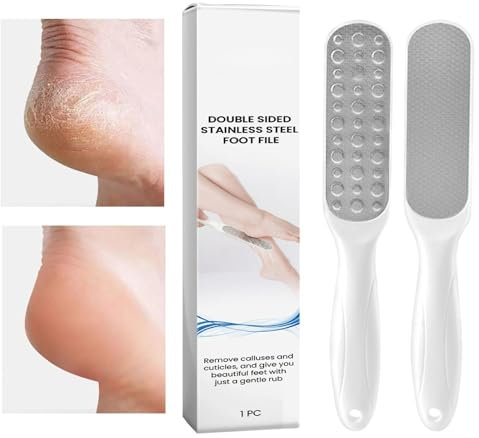 Lime professionale per pedicure a piedi per la rimozione dei calli - Raschietto per pedicure in acciaio inox,Grattugia a doppio lato per uomini, donne e anziani, eliminazione