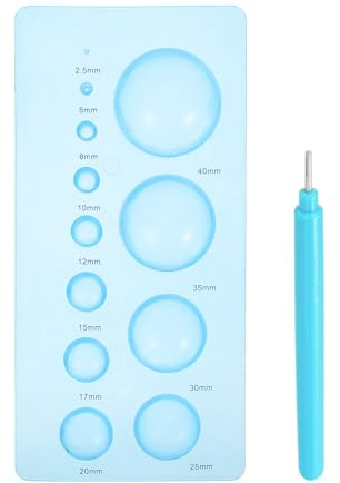 sourcing map Quilling Tools 6.8x3.3 Inch, Half Ball Domes 2-Row Crimper Tools with Quilling Pen for 3D Flower Pots Crafts, Blue