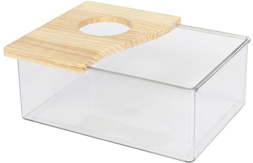 Aetherize hamster sandlåda, träskydd, klar akryl hamster gräv låda för små husdjur - sparar utrymme, lätt att rengöra, stabil behållare för hamstrar, gerbils, möss sand