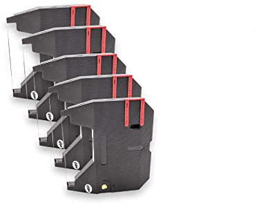 vhbw 5x Farbband Schriftband kompatibel mit Brother AX-10, AX12, AX-12, AX15, AX-15, AX20, AX-20, AX10 Nadeldrucker, Bondrucker - Schwarz