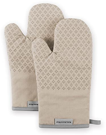 KitchenAid Asteroid Oven Mitt Set, 7x12.5, Milkshake Tan, 2 Piece