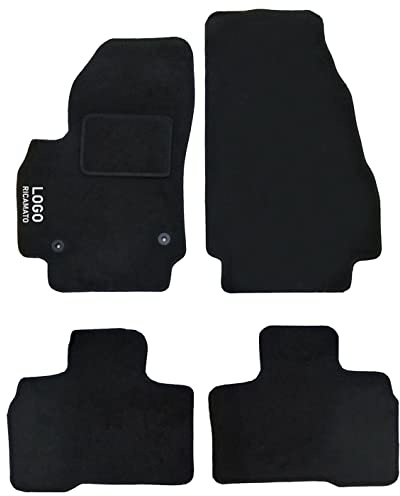 Auto Accessori Lupex | Juego de 4 Alfombrillas de Coche compatibles con Qubo (2008-2019) con 2 Clips de fijación | Alfombras moldeadas de moqueta con Bordado en el Lado del Conductor