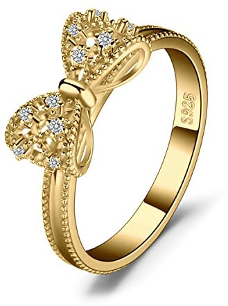 JewelryPalace Wickelring Schleife Verlobungsring Unendlichkeit Promise Eheringe Ring Silber 925 Damen, Zirkonia Trauringe Damenring Hochzeitsringe Antragsring Ringe, Damen Schmuck Vergoldet 51
