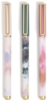 U Brands Catalina Felt Tip Pens, Set of 3, Soft Dye Designs, Medium (0.7 mm) Point, Black Ink