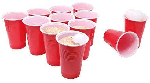 PARTY DISCOUNT NEU Bier-Pong Spiel-Set mit 12 Bechern und 15 Bällen