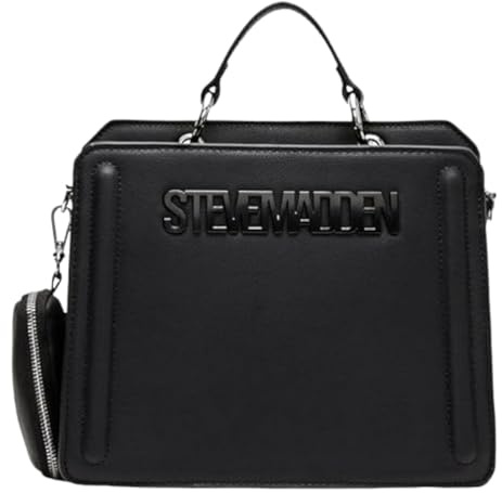 Steve Madden kvinnors Bevelyn konvertibel axelremsväska, Einheitsgröße, Svart, en storlek