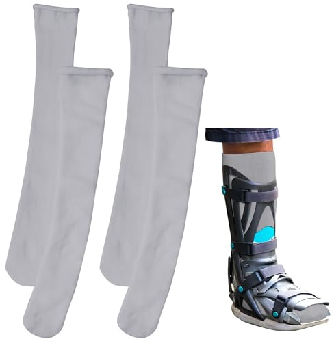 Seematn 2 Pairs Replacement Sock Liner for Walking Boots or Walker Brace Breathable Orthopedics Socks Fracture Walking Boot Sock Medical Boot Sock for Women and Men, One Size Fits Most (Gray)