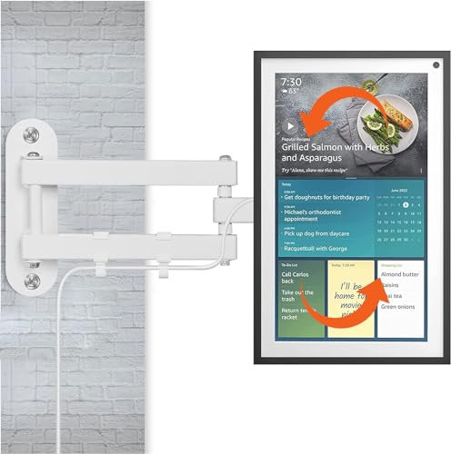 EWIGE Universal TV monitor Wall Mount for Show 15, adjustable Mount Swivelling and tilting for 13-30 inch 100x100, 75x75mm metal TV mount (white)