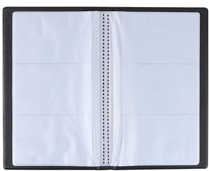 Teqooza Business Card Organizer Business Card Holder Book, Portable Binder File Sleeve Storage, Business Card Holders, Name Card Binder Holder for Men & Women, 20 Sheets, Capacity 120 Cards, Black