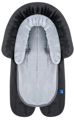 2-in-1 Baby Sitzverkleinerer Universal für alle Kinderwagen Buggy, Neugeborenen Einsatz, Kopfstütze für Babyschale und Autositze, Ideal für alle Jahreszeiten, 51x30cm, Schwarz