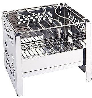 SUPVOX 1 Pieza Barbacoa de Inoxidable Mini para Camping Portátil Resistente para Asar Verduras Carne y Accesorio de Picnic