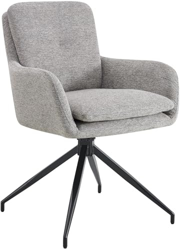 CLP Chaise pivotante Pickett en Tissu, Fauteuil pivotant 180° avec accoudoirs et Dossier, capacité de Charge jusqu'à 150 kg, Couleur:Taupe