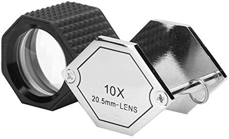 ZJchao 10X Magnifier Jewelry Loupe Lens Optical Glass Pocket Magnifying Tool with 20.5mm Lens Diameter for Jewelers Watchmakers Collectors and Hobbyists