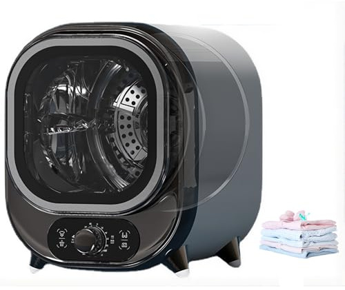 Asciugatrice Piccola, Caricatore Frontale Portatile con Opzioni di Ventilazione e Condensatore da 1 Kg, Asciugatura Silenziosa, Mini Centrifuga Montabile a Parete per Viaggi a Casa