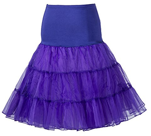 Boolavard® 50s Petticoat Vintage Retro Hoop Falda Falda Enagua para la Boda Vestido Nupcial Rockabilly de Novia (L-XXL, Morado)