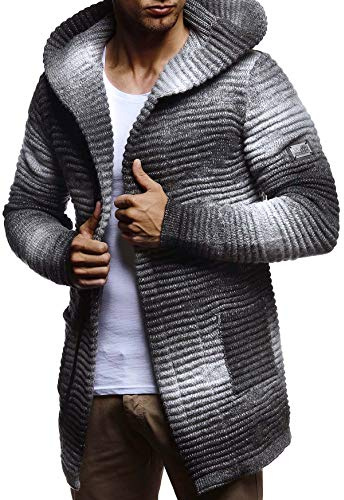 Leif Nelson Men Cardigan Jacket Hood LN-5715