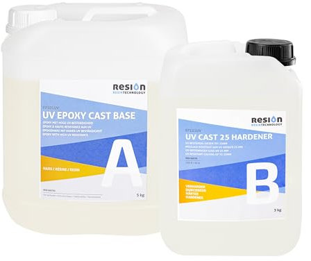 Epoxidharz mit Härter, mit UV-Blocker, Kristallklar | 8 KG | Epoxidharz Set, Epoxidharz, Kunstharz, Resin Gießharz, Epoxy Resin, Gießharz Set, Kunstharz Gießen Set, Epoxidharz Anfänger-Set