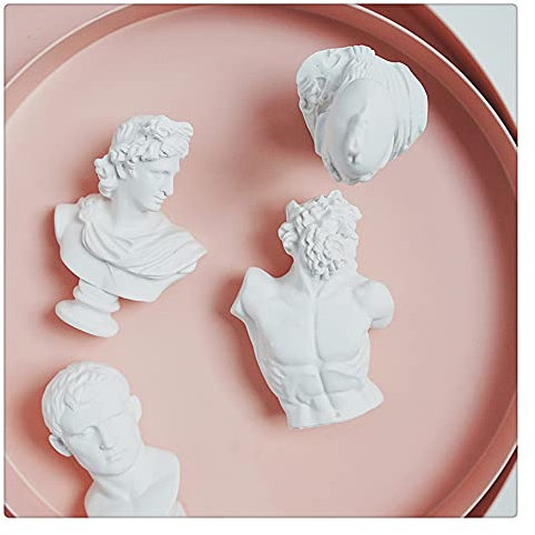 Gisela - Mini busti statue di personaggi famosi scultura ornamento busto greco in gesso stile resina artigianato Desktop Art Home Decor artigianato fotografia artigianato (4 pezzi)