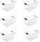 Tradineur – Pack de 6 Cajas de Almacenamiento – Fabricado en plástico – Contenedor para almacenar Juguetes, Libros, Ropa, Mantas – N.º 1 – 21,5 x 39 x 29 cm – 16 L