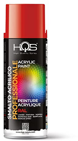 HQS Bombe de peinture acrylique, couleurs Ral (Ral 3020 - Rouge signalisation)