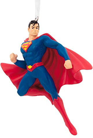 Hallmark DC Comics Superman Christmas Ornament, Red & Blue, H 8.7cm by W 7.1cm by L 2.7cm, 25574049