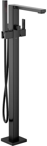 Moen 90 Degree Matte Black One-Handle Freestanding Floor Mount Tub Filler with Handshower, S905BL