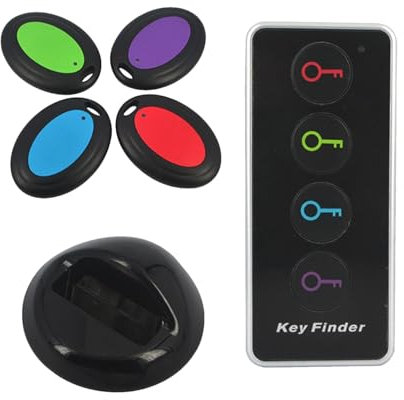 Buscador de llaves – Buscador de alarma de llave de 85 dB con sonido, alcance de 132 pies, localizador remoto de cartera, localizador inalámbrico de artículos perdidos para interiores y exteriores
