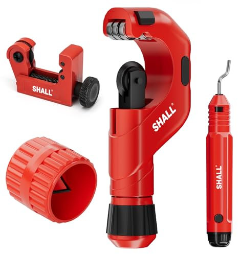 SHALL Rohrabschneider Satz, Hochleistungs-Rohrschneider Ø 6-50mm，Mini-Schneider Ø 3-22mm，Mit 2 Entgratwerkzeugen, Gilt für PVC/Aluminium/Kupfer