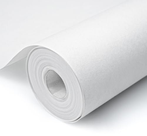 Besto Lining Paper for Walls Paintable Lining Paper 10mx53cm Thick Backing Paper Wallpaper Plain White Suitable for Covering Small Cracks and Imperfections 800 Grade
