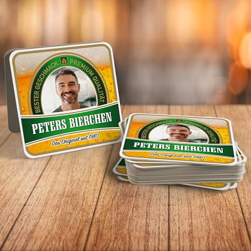 Bierdeckel personalisiert mit Foto & Text | Foto Bierdeckel Set | Stückzahl und Motiv nach Wahl