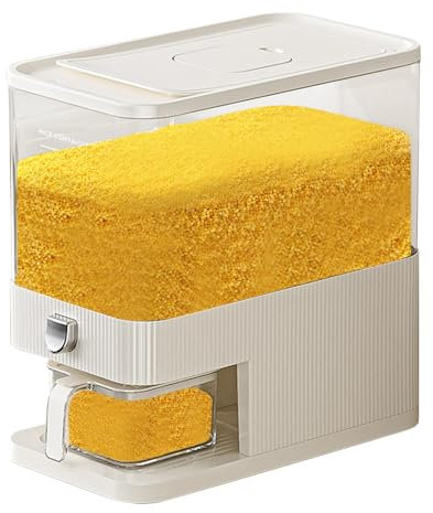 DAWCBVJQ 16,8 X 29,2 X 28 Cm 5 Kg Reisspender PP Reisbehälter Reishalter Aufbewahrungsbox Reis Vorratsbehälter Feuchtigkeitsdichtes Müslispender Getreidebehälter Mit Pressauslauf Und Messung Tasse