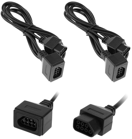 KKOZESST 2 Pack 6FT Replacement Extension Cable for Nintendo NES Controller – 7 Pin Extension Cord for NES Joystick Handles, Durable Controller Cable