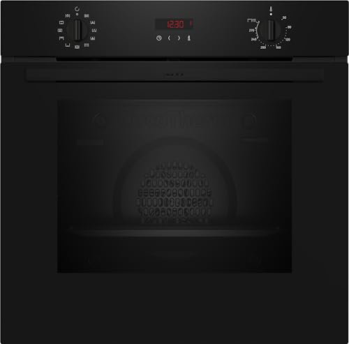 NEFF, N30, B2DCG7AK3B, 60cm Built-in Single Oven features Pyrolytic Self-Cleaning with Easy Clean, CircoTherm, Energy Efficiency Class A+ and LED-Display in Black