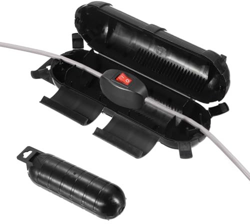 sourcing map Cache de rallonge pour extérieur, étanche IP44, boîtier de connexion électrique, protection pour prise de courant, prise de courant, lumière de Noël, noir