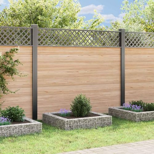 Gecheer Gabbione letto rialzato in acciaio zincato, fioriera giardino 100x100x20 cm, resistente e stabile con fili saldati, per patio, terrazzi e piante