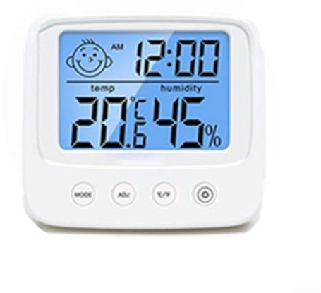 Digital termometer och hygrometer för exakt luftfuktighet inomhus och temperaturövervakning, för hem- och kontorsbruk (med bakgrundsbelysning)
