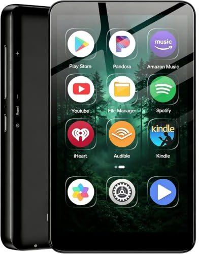 Reproductor MP3 de 32GB con Bluetooth y WiFi, Diofox M9 MP3 MP4 con Android 13, Amazon Music, Deezer, e-Book, Pantalla táctil de 4,02 Pulgadas, Reproductor de música portátil Spotify - Negro