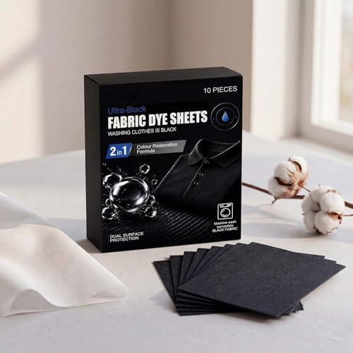 Teinture Textile Noir, Teinture Vetement Noir, Lavez les Vêtements Noirs en Machine Pour leur Redonner de la Couleur, Convient aux Fibres de Polyester et aux Matériaux en Coton et en lin (1)