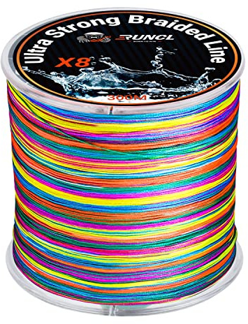 RUNCL Braided Fishing Line, 8 Strand Abrasion Resistant Fishing Line Braid, Super Durable, Smooth Casting, Zero Stretch, Smaller Diameter, Hi Vis, 328-1093 Yards, 12-100LB(30LB,328yds)