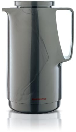 ROTPUNKT Isolierkanne 1 Liter mit Glaseinsatz – Thermokanne & Warmhaltekanne für Kaffee und Tee - Made in Germany - hält Getränke bis zu 24 Std heiß & 36 Std kalt (Maxima 760, Titan)