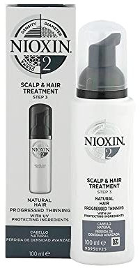 Nioxin 3-Part System, System 2 Natural Hair with Progressed Thinning, Hair Thickening Treatment, Scalp Therapy, Scalp & Hair Treatment 100ml