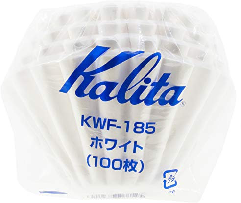 Kalita Wave Paper Coffee Filters I Larger Size 185 I 100 Count I Specially Pour Over Dripper I Made in Japan, Large, White