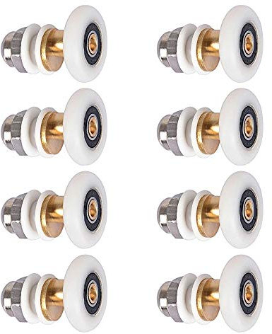LESOLEIL Duschtürrollen 23mm, Duschkabine Rollen Ersatzteile Duschkabinen Duschtür Schiebetür Laufrollen Glastürrolle 8 Stück