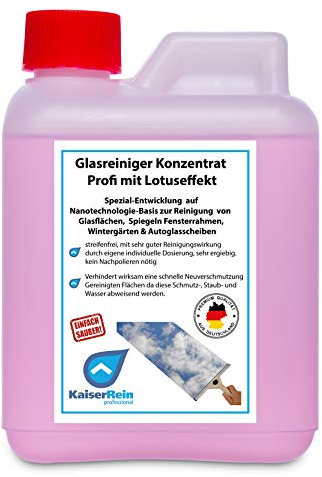 KaiserRein 500 ml Kanister Profi Glasreiniger & Fensterreiniger Konzentrat mit Lotus-Effekt 500ml Kanister für alle Glatt und Glasflächen